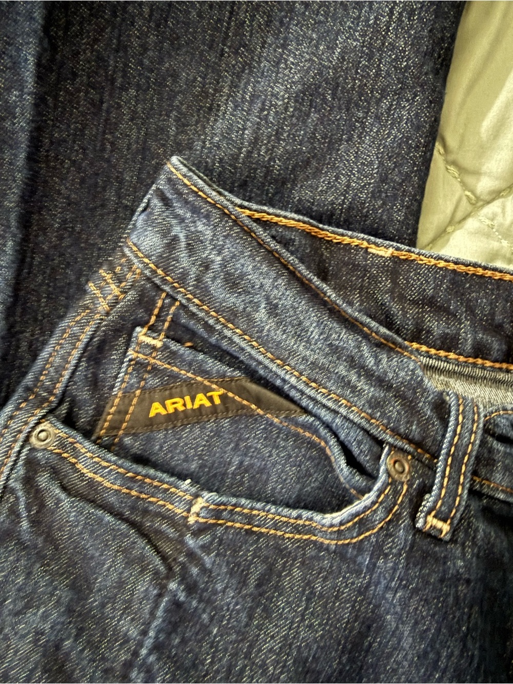 Ariat Slim Straight Dark Indigo Jeans with Contrast Stitching - Picture 5 of 6